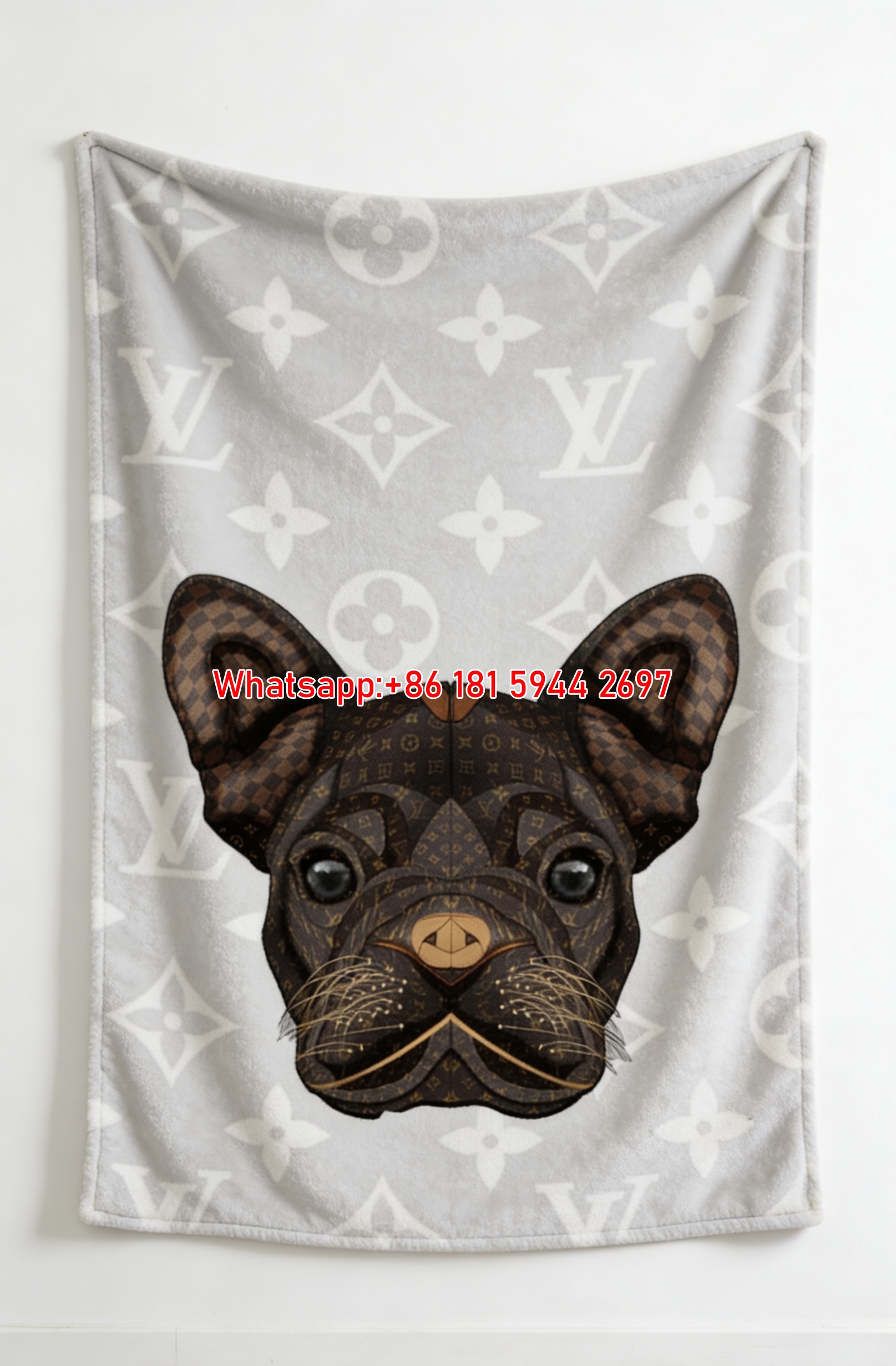 LV Frenchie Blanket Iconic Pup Throw IMG_3611